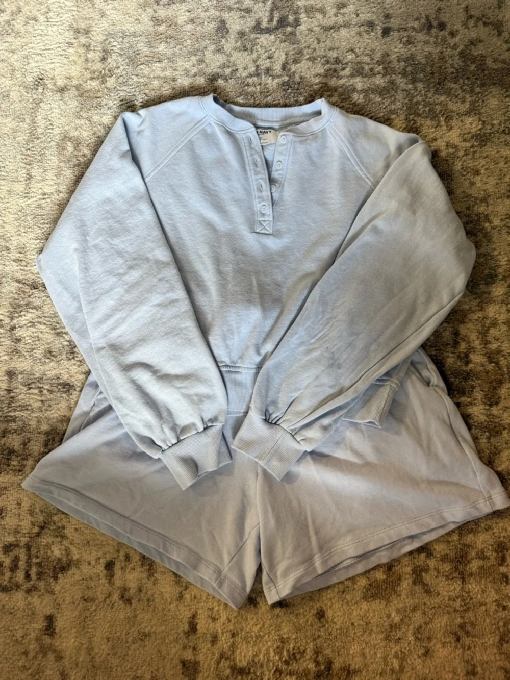 Old Navy Light Blue Oversized Crewneck Sweat Set - Picture 2 of 6